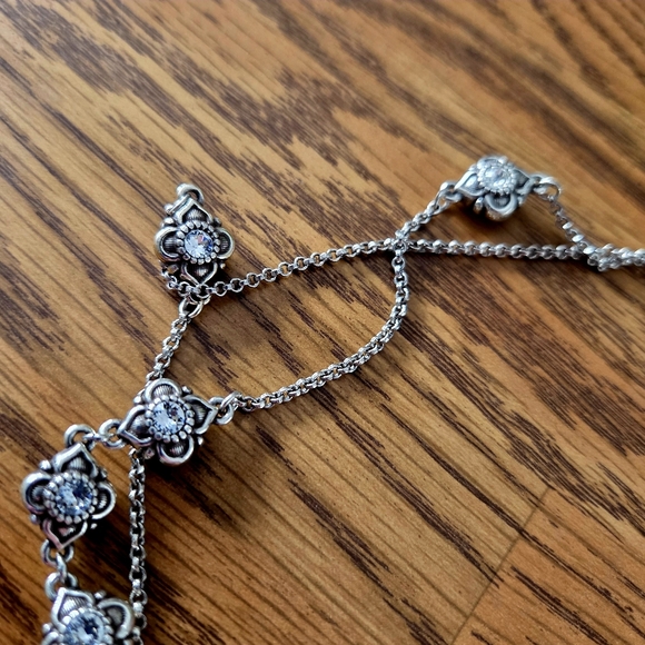 BRIGHTON "Alcazar" Vintage Long Length Crystal And Silver Necklace BOHEMIAN! - Picture 8 of 14